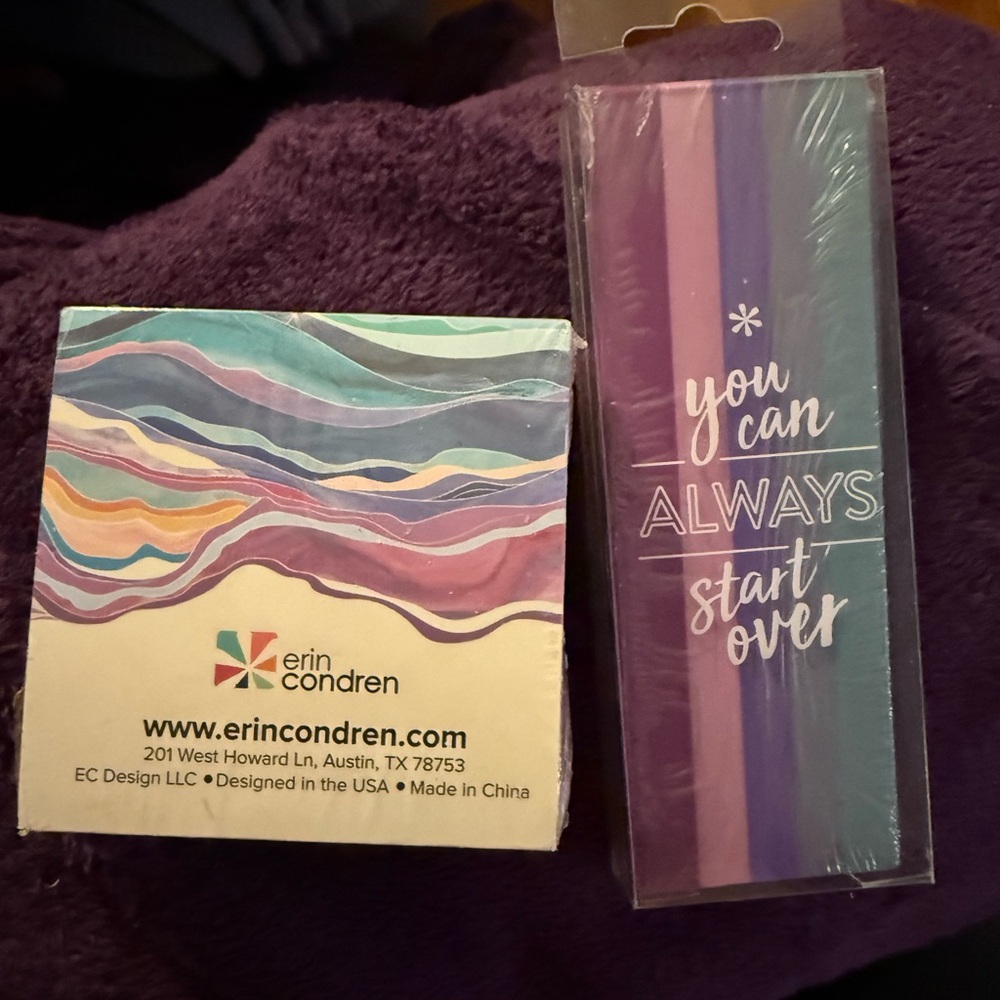 Brand New Erin Condren Post It Notes & Large Multi Colored Eraser Journal Plan